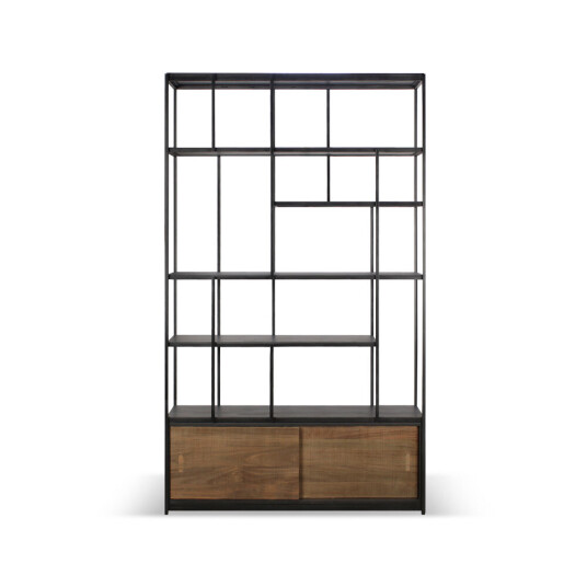 Ethnicraft Studio Rack hylle 205 x 120 cm Teak med 2 d?rer