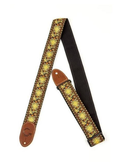 Gretsch G Brand Strap Gul/Oransje Brun Ends Gretsch G Brand Strap Gul/Oransje Brun Ends
