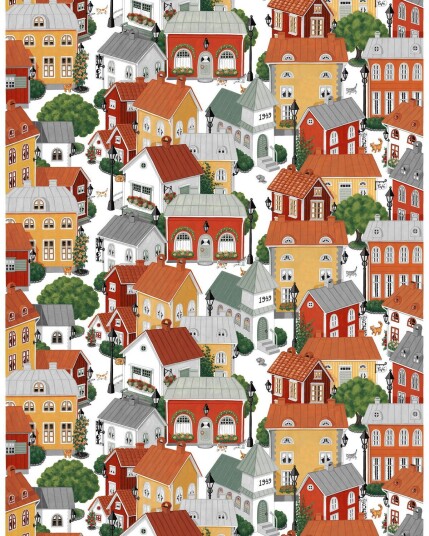 Arvidssons Textil Lyckeby blomster tekstil Rød-oransje Arvidssons Textil Lyckeby blomster tekstil Rød-oransje