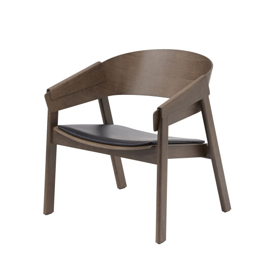 Muuto Cover Lounge Chair Refine Leather Black / Stained Dark Brown Muuto Cover Lounge Chair Refine Leather Black / Stained Dark Brown