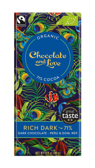 Chocolate And Love Sjokolade Rich Dark 71% Ø 80g Chocolate And Love Sjokolade Rich Dark 71% Ø 80g