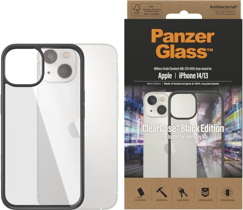 PanzerGlass ClearCase Black Edition for iPhone 14 med MagSafe Kompatibilitet - Svart