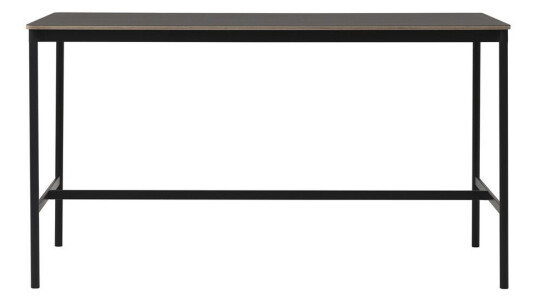 Muuto Base High barbord black linoleum, sort stativ, plywoodkant, b 85 l 190 h 105