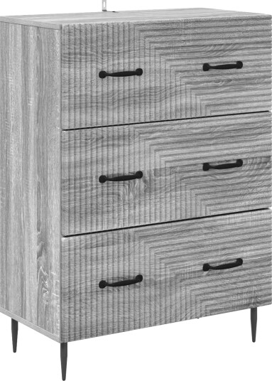 vidaXL Skuffeskap Grå Sonoma 66 x 34,5 x 89,5 cm Konstruert tre
