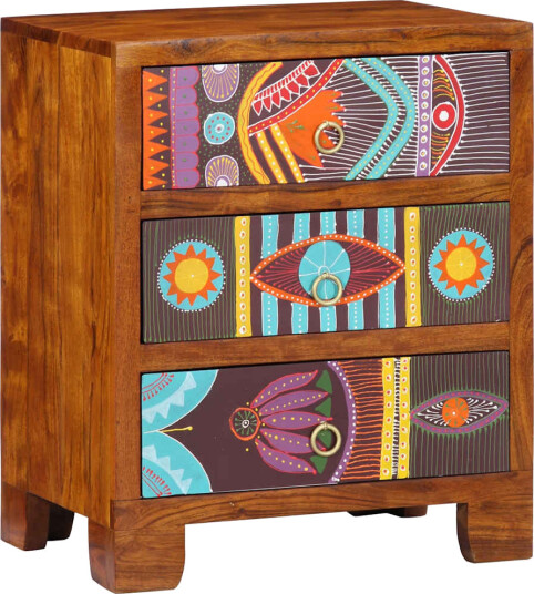 Skjenk flerfarget 50x35x60 cm heltre akasie