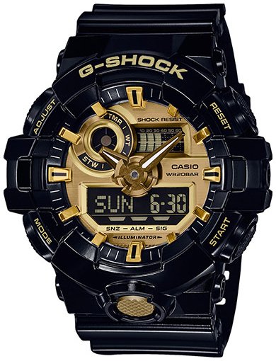 Casio Herreklokke GA 710GB 1AER G Shock Gullfarget/Resinplast Ø53.4