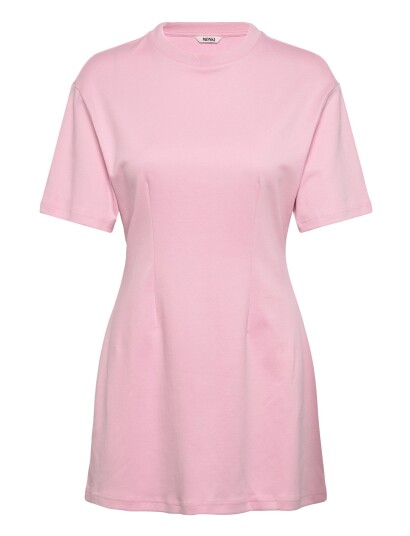 Monki Waisted T Shirt Dress   Pink   XS