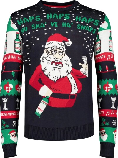 Lindbergh Xmas Cheers O Neck Sweater DK BLUE XL
