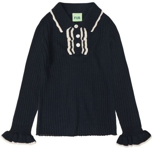 FUB Dark Navy Frill Polo 90 FUB Dark Navy Frill Polo 90