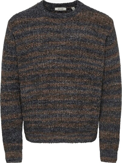 ONLY & SONS Onshank Rlx Crew Neck Knit   BLACK   L