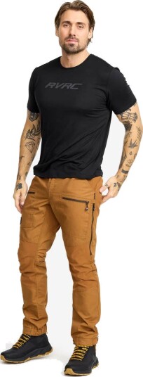 Revolutionrace Herre Overdeler T skjorter Mission Slim Fit T shirt Herre Brindle 4XL
