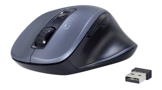 Renkforce Ergonomisk Mus Bluetooth®, Trådløs Optisk Grå 7 Knapper 1600 Dpi Ergonomisk Korrekt