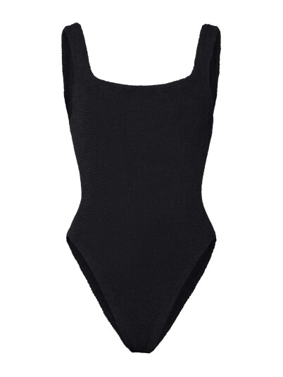 Hunza G Square Neck Swim Crinkle Badedrakt Sort female