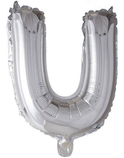 Bokstaven U Sølvfarget JUMBO Folieballong 102 cm Bokstaven U Sølvfarget JUMBO Folieballong 102 cm
