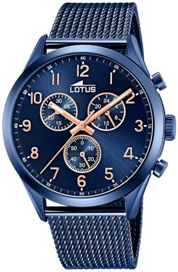 Lotus Herreklokke 18638/1 Minimalist Blå/Stål Ø43 mm