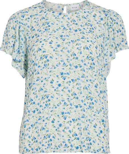 Vila   Bluse viGreis S/S O neck Top/rn   Hvit