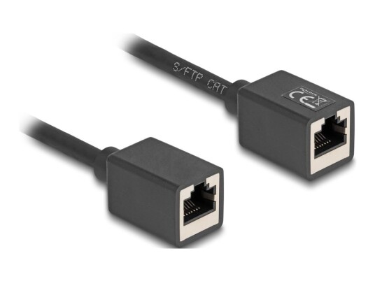Delock Nettverksskjøtekabel Kobling Rj45-Kontakt Til Rj45-Kontakt Cat.6A S/Ftp 7,5 M Svart