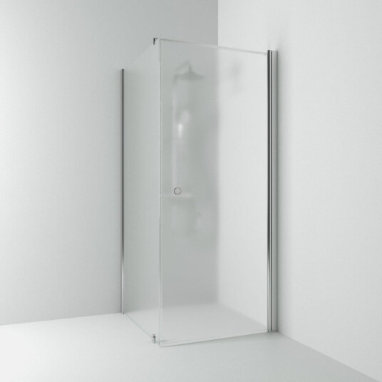 Svedbergs Skoga Kombi Rett Dusjhjørne Krom / 70x80cm Frostet Glass