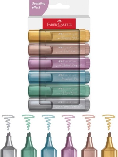 Faber-Castell markeringstusjer 6 metalliske farger