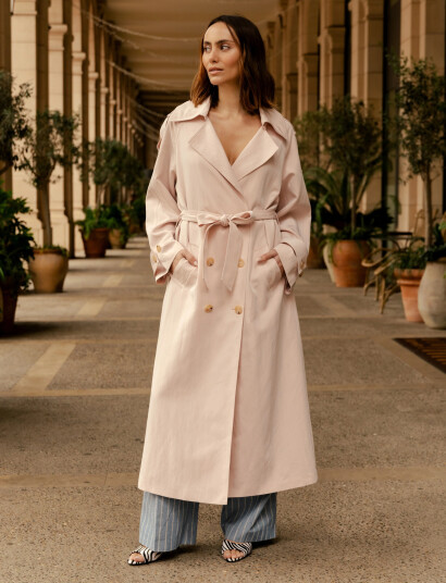 crās Spriicras Trench Coat Pink 42