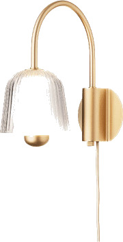 Nuura Asteea Vegglampe Sateng Messing/ Riflet Klar