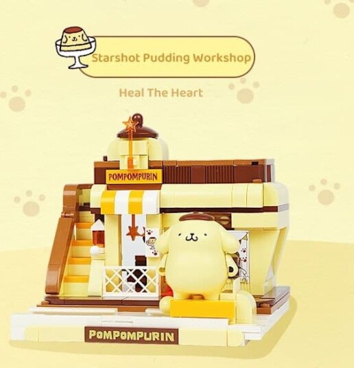 Keeppley Sanrio Byggeklosser Kulomi My Melody Pompom Purin Tegneserie Modell Leketøy Grafiske Blokker Pompom Purin2 Med Eske
