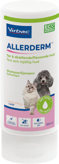 Allerderm sjampo til dyr tørr/flassende hud 250 ml