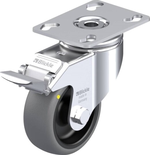 Blickle 641035 Lkpa-Tpa 80G-Fi-Els Styrehjul Med Brems, Hjuldiameter 80 Mm, Bæreevne (Maks.) 65 Kg, 1 Stk