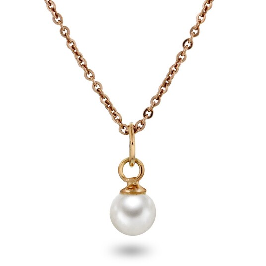 Pan Jewelry, Anheng i 925 rosèforgylt sølv med ferskvannsperle Pan Jewelry, Anheng i 925 rosèforgylt sølv med ferskvannsperle