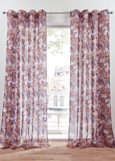 Bonprix Gardin med resirkulert polyester print 1-pack false