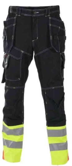 BS Drevsjø Håndverksbukse, HiVis kl.1 Unisex, Str. KB48, Sort/Gul BS Drevsjø Håndverksbukse, HiVis kl.1 Unisex, Str. KB48, Sort/Gul