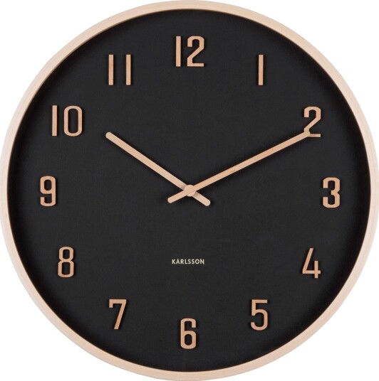 KARLSSON Wall Clock Nervadura Black W. Light Wood Black Ø 40.8 CM KARLSSON Wall Clock Nervadura Black W. Light Wood Black Ø 40.8 CM