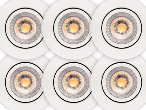 Scan Products Luna Low Profile downlight matt hvit 2700K 6 stk