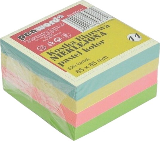 Polsirhurt Kbn 11 Skrivebordsblokk Uten Lim 520 Ark 85X85x50 Mm Pastell