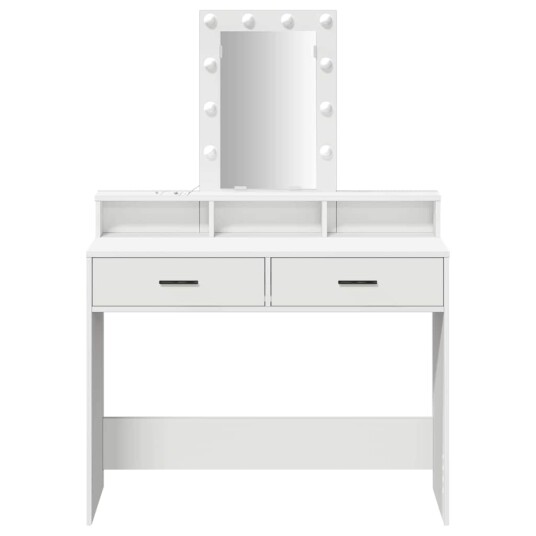 Sminkebord med LED lamper Hvit 100x41x140 cm Sminkebord med LED lamper Hvit 100x41x140 cm
