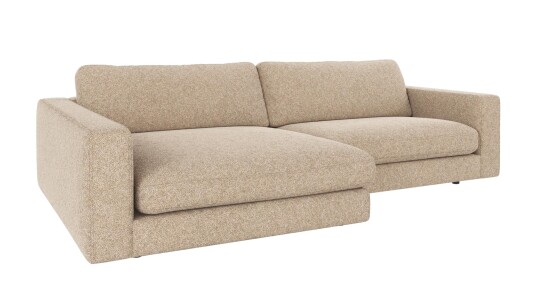 Rowico Home Duncan 3 seters sofa med sjeselong V Beige Bobby 2 258 x 150 x 78 cm Beige
