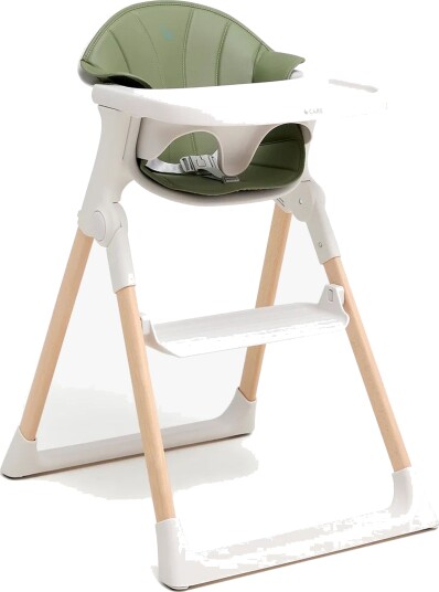 Beemoo CARE Harmony Matstol Inkl. Stolpute White/Wood/Green