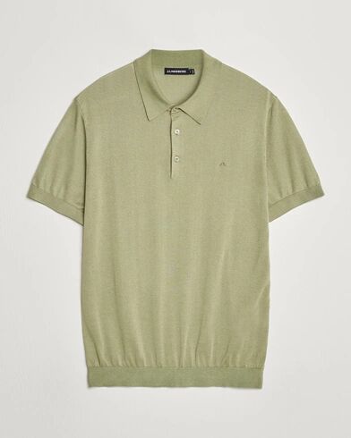 J.Lindeberg Ridge Lyocell Silk Polo Oil Green