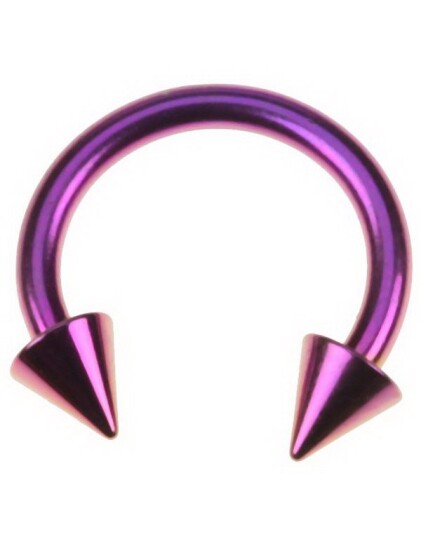 Utgått Rund Lilla Øyenbrynspiercing med Spike Kuler 16 x 10 mm