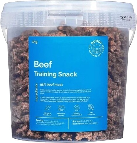 Buddy Petfoods 1 kg Hundegodteri Biff – Høyprotein og Glutenfri Buddy Petfoods 1 kg Hundegodteri Biff – Høyprotein og Glutenfri