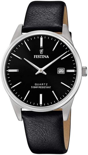 Festina Herreklokke F20512 4 Sort/Lær Ø39 mm