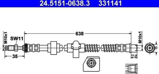 Bremseslange ATE 24.5151 0638.3