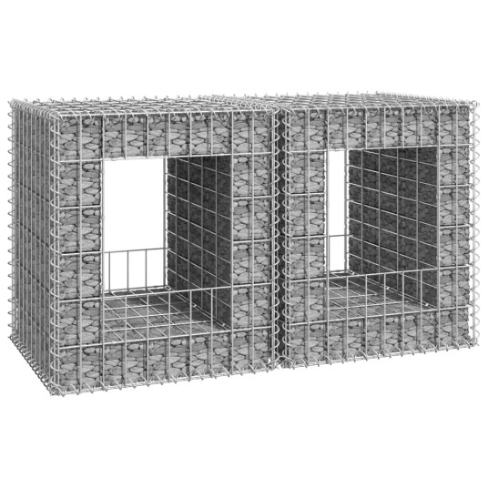 Gabionstolper 2 stk 50x50x60 cm jern Silver