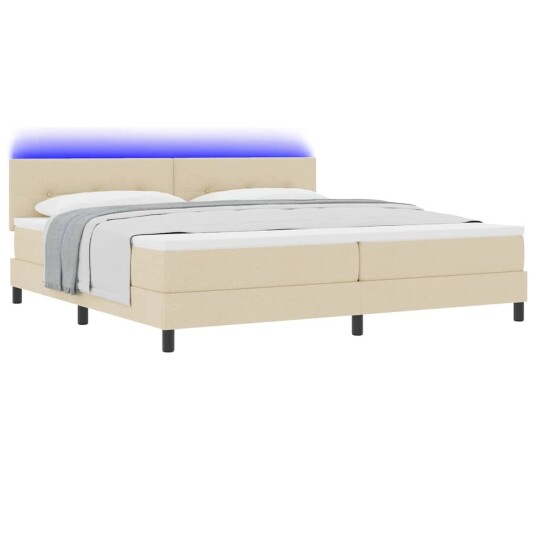 Sengestamme med madrass Beige Stoff 200 x 200 cm Sengemadrass 3342238 Sengestamme med madrass Beige Stoff 200 x 200 cm Sengemadrass 3342238