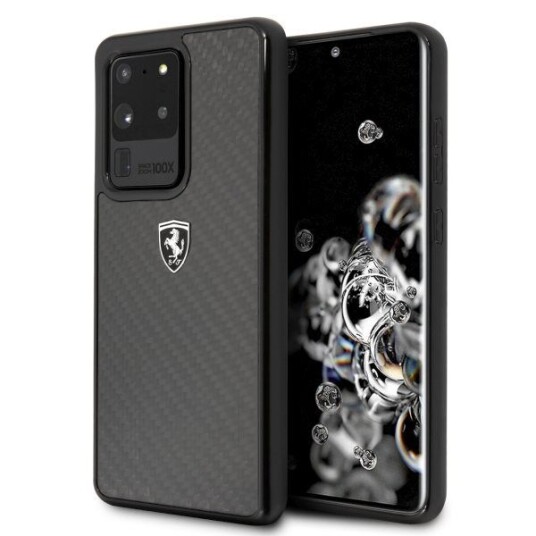 Ferrari Carbon Heritage Mobildeksel til Samsung Galaxy S20 Ultra - Svart