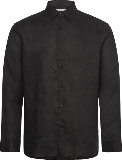Selected Slhregkylian Linen Ls Shirt   Black   L