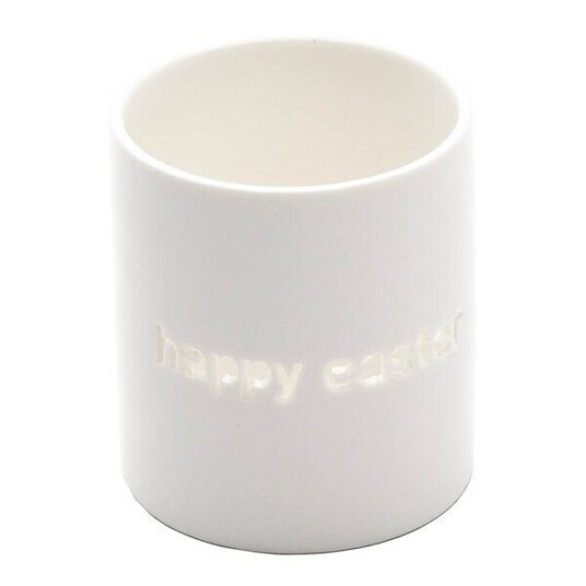 Sögne Home   T lysholder Happy Easter small hvit