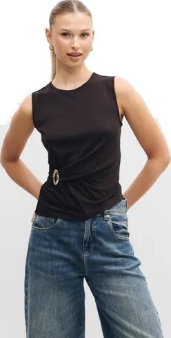 Only Brun Onlhaze S/L Buckle Top Jrs