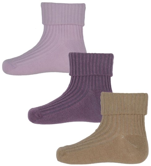 Minymo Baby Sokker 3 Pack Very Grape
