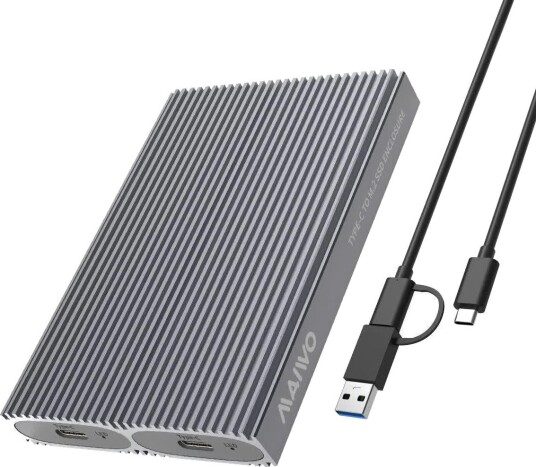 Maiwo Dual NVMe SSD-kabinett USB-C 10 Gbps